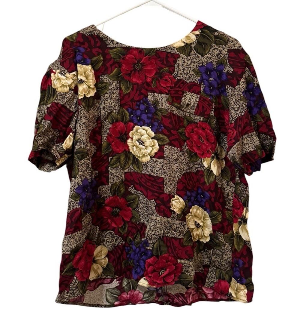 Norton McNaughton Women Size 14 Floral Blouse Skirt Set Cottagecore Vintage